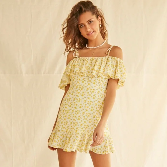 Forever 21 | Dresses | Forever 2 Yellow Floral Cold Shoulder Mini Dress |  Poshmark